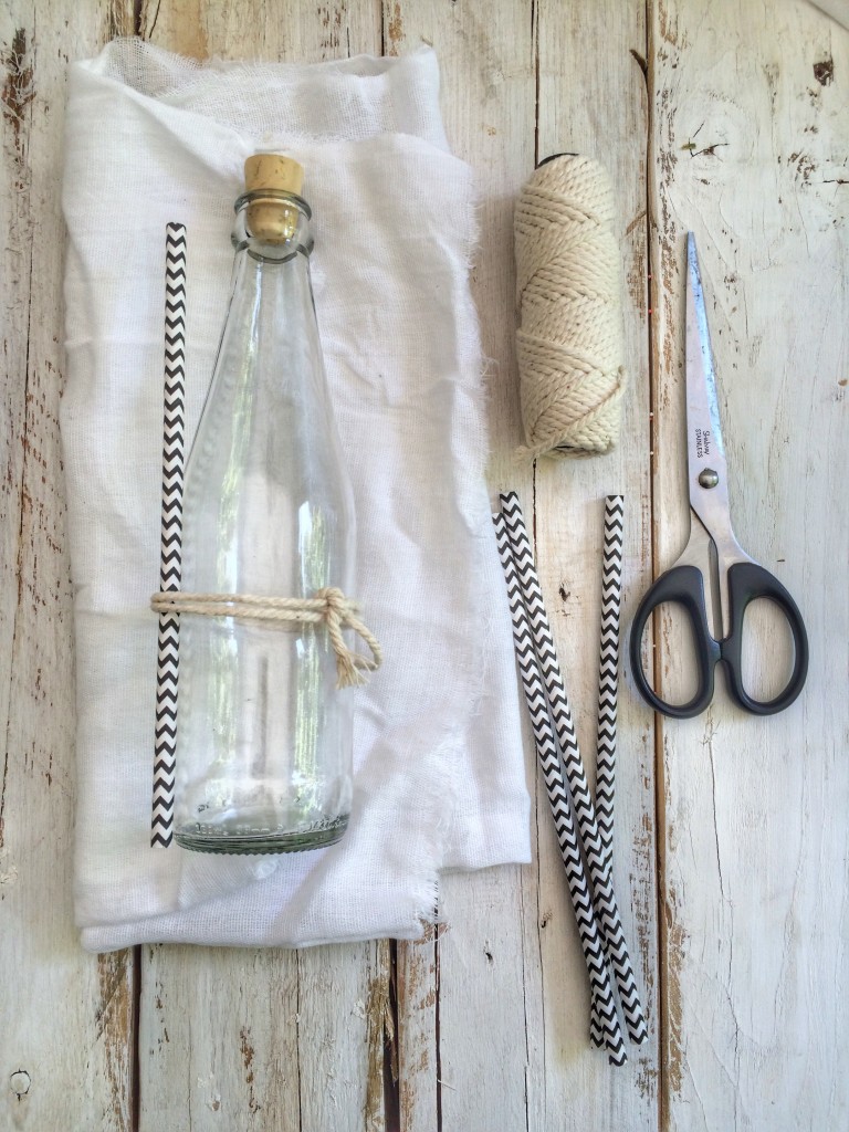 Bottles, straws and string