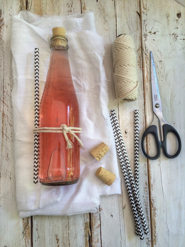 Cooldrink, bottles, straws and string